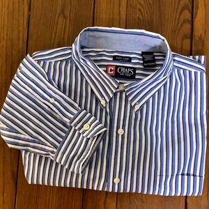 Chaps Mens XXL Striped Button Down Shirt Long Sleeve Easy Care